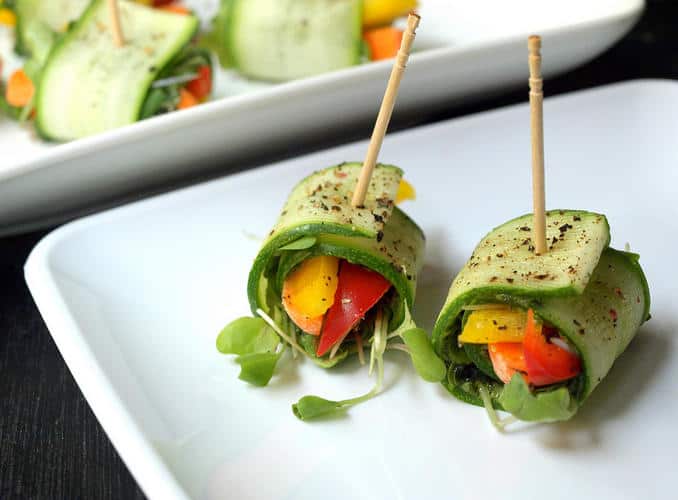 Raw Zucchini Wraps with Kale Pesto (Gluten-Free)