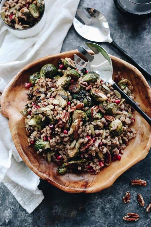 Roasted Brussels Sprouts Farro Salad