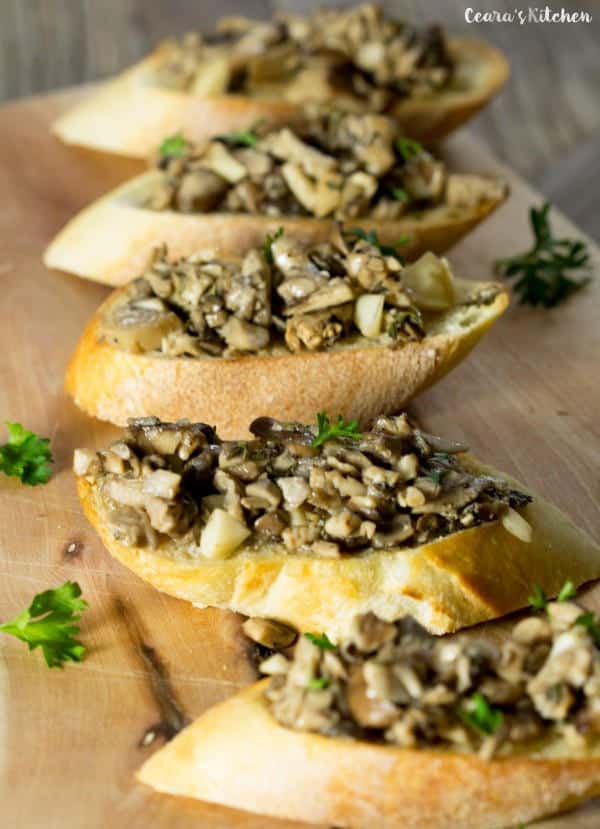 Roasted Garlic Mushroom Bruschetta