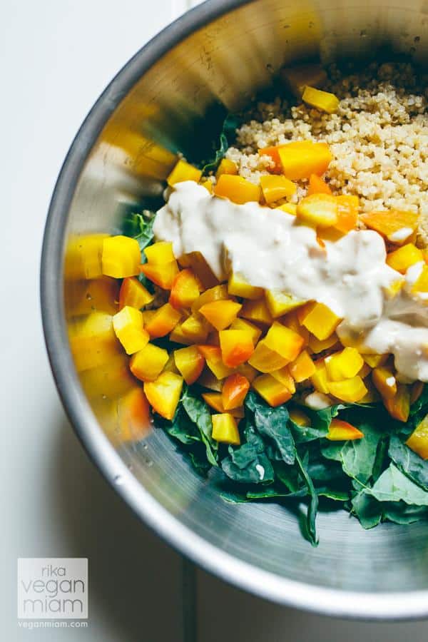 Roasted Golden Beetroot, Quinoa and Kale Salad