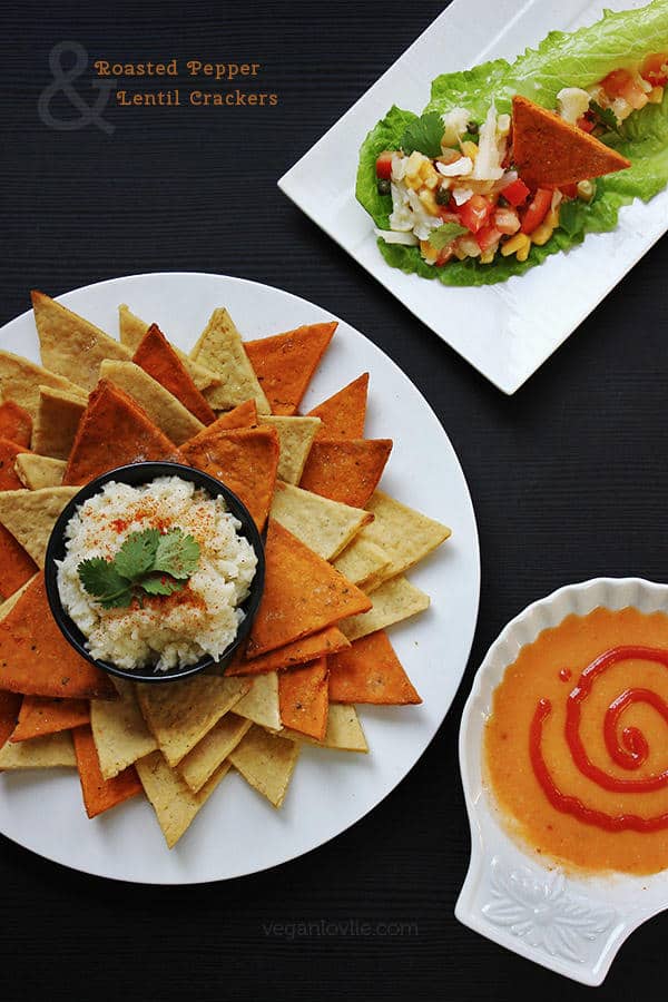 Roasted Pepper and Lentil Crackers (Gluten-Free)