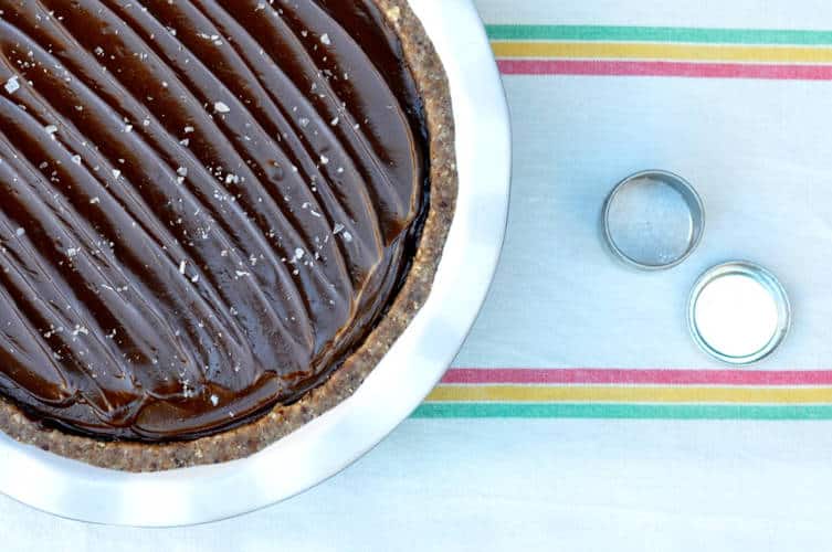 Salted Chocolate-Avocado Pie in a Hazelnut Crust