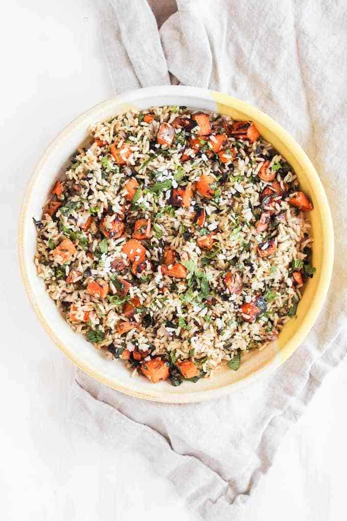 Southeast Asian Herb Rice with Sweet Potato