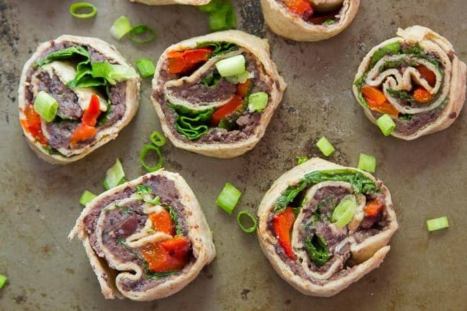 Southwest Black Bean Pinwheels