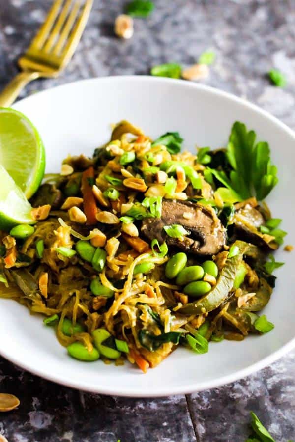 Spaghetti Squash Peanut Stir-Fry