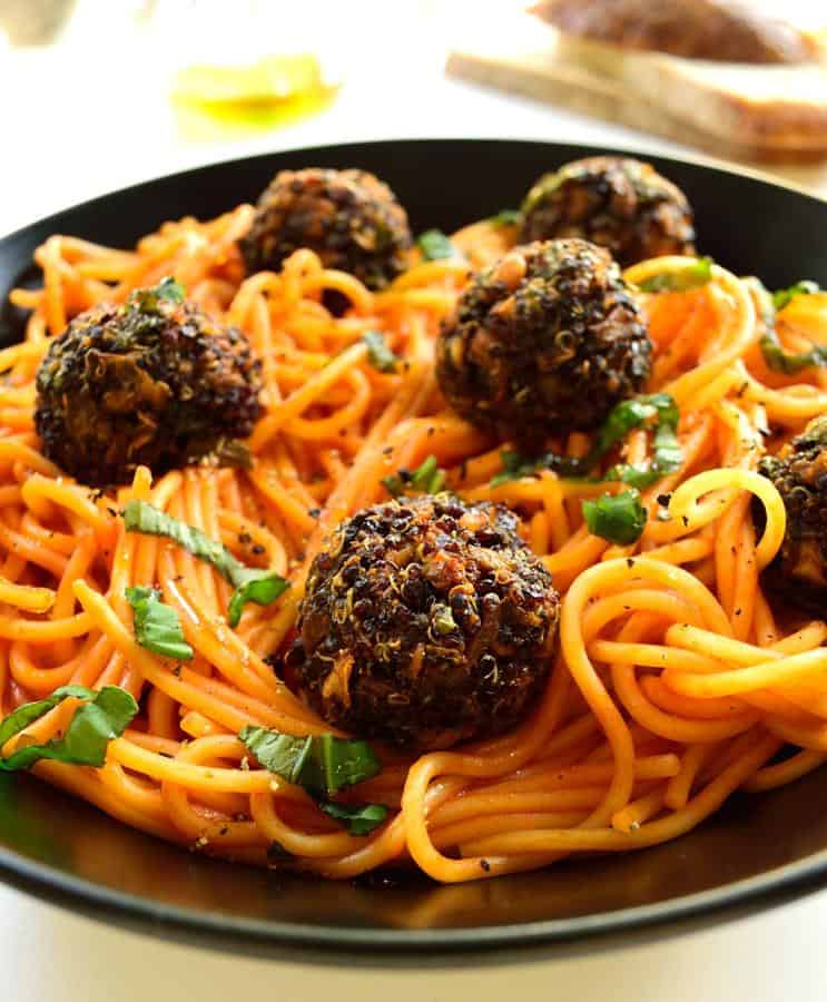 Spaghetti with Quinoa Meatballs