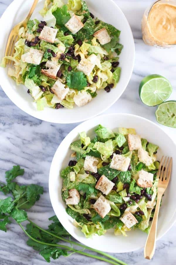 Spicy Black Bean Caesar Salad