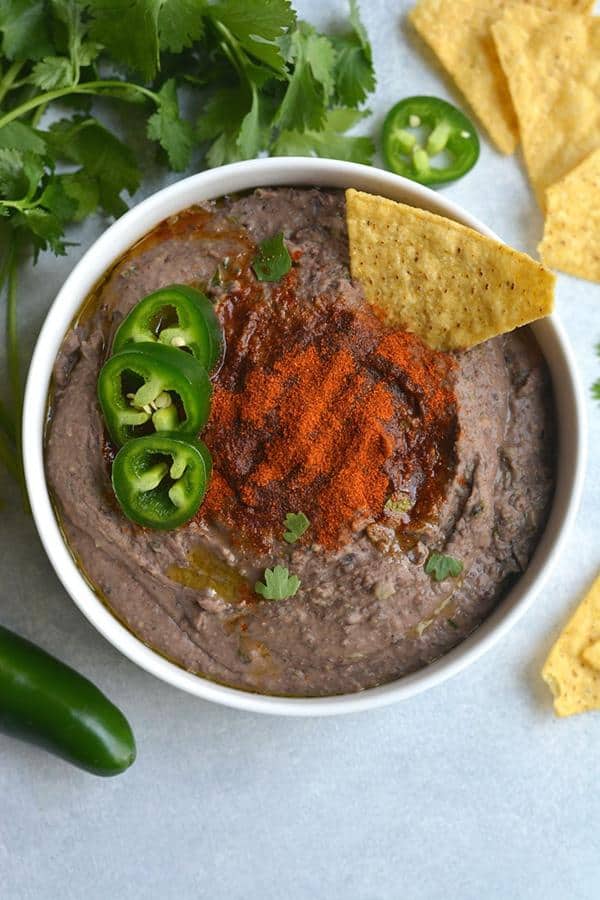 Spicy Black Bean Hummus Without Tahini