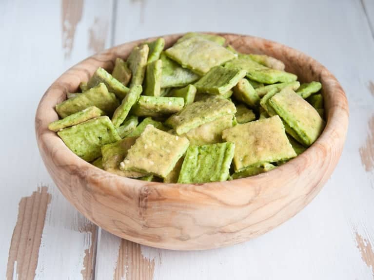 Spinach and Sesame Crackers