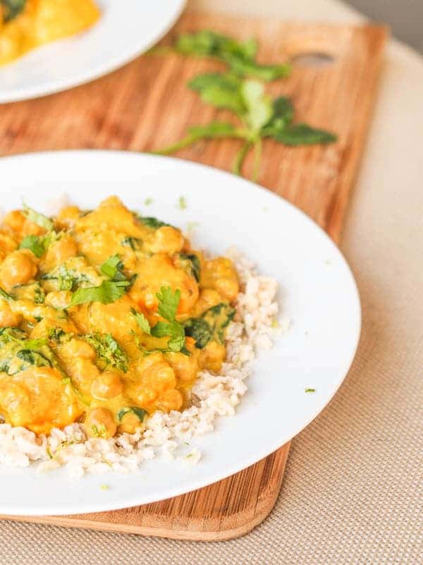 Spinach Chickpea Sweet Potato Curry