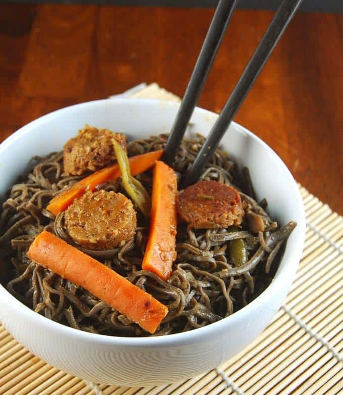 Stir-Fried Black Bean Noodles in Orange Sauce