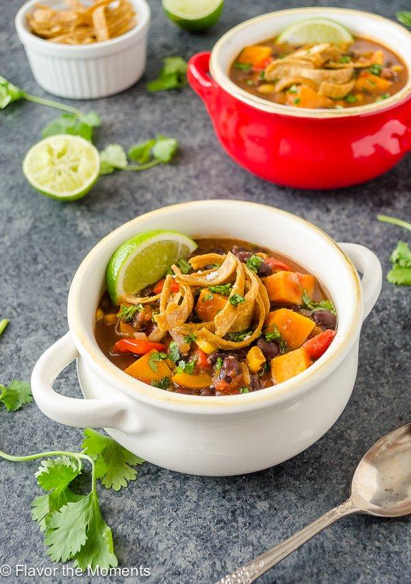 Sweet Potato Black Bean Tortilla Soup