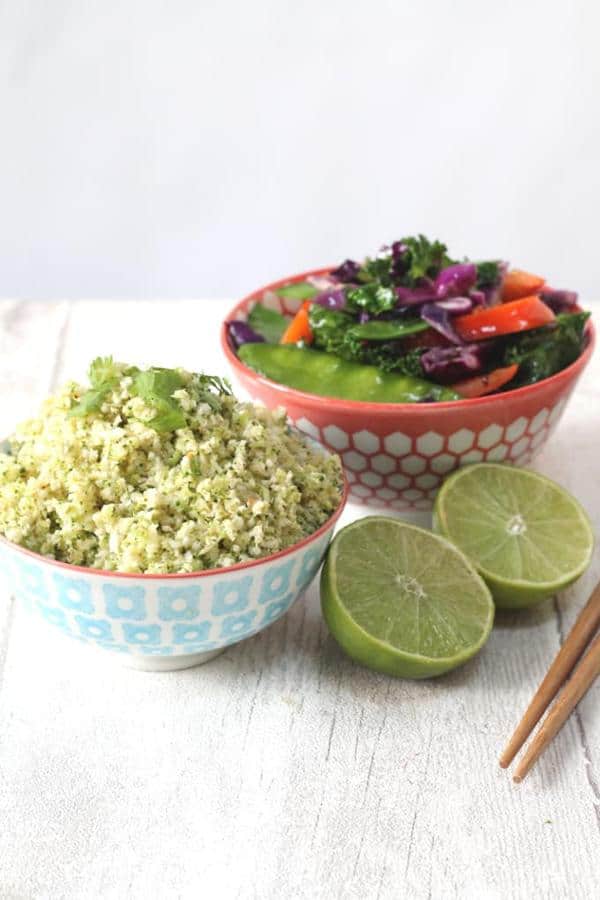 Thai Broccoli and Cauliflower Rice with Stir Fried Veggies