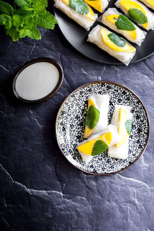 Thai Mango Sticky Rice Summer Rolls (Gluten-Free)