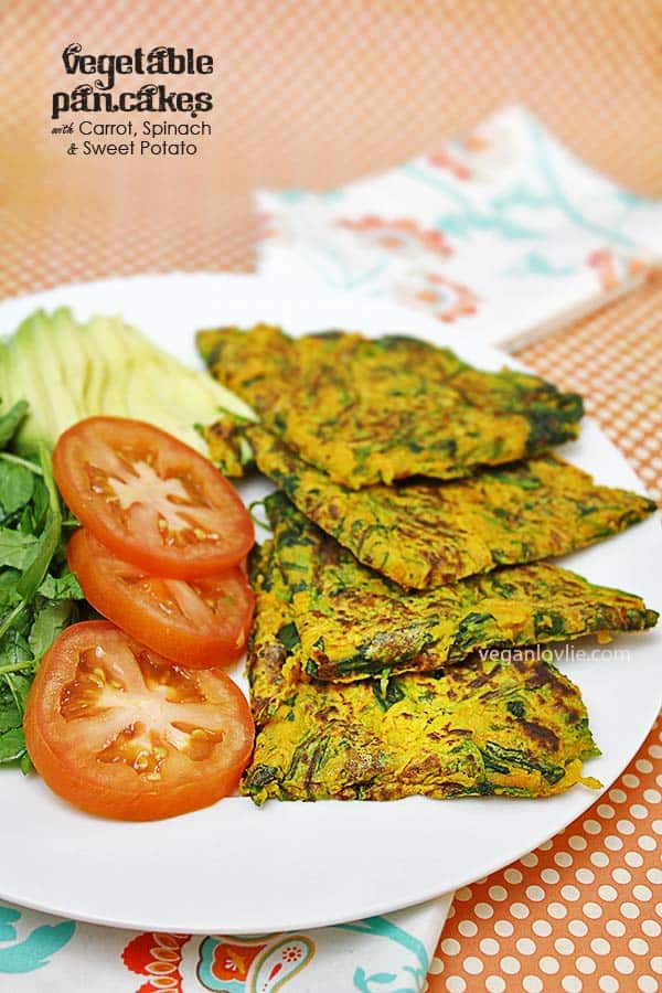 Vegetable Pancakes with Carrot, Spinach and Sweet Potato