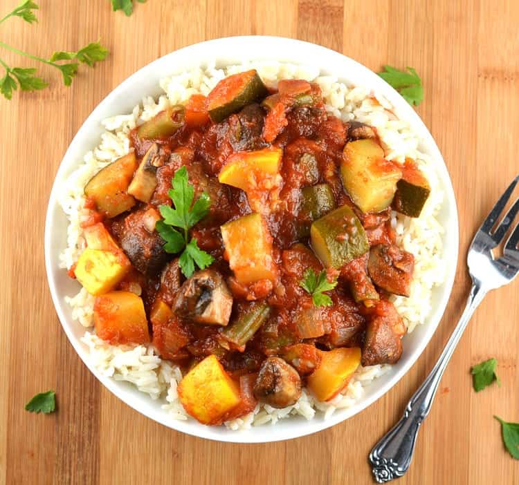 Vegetable Stew over Rice