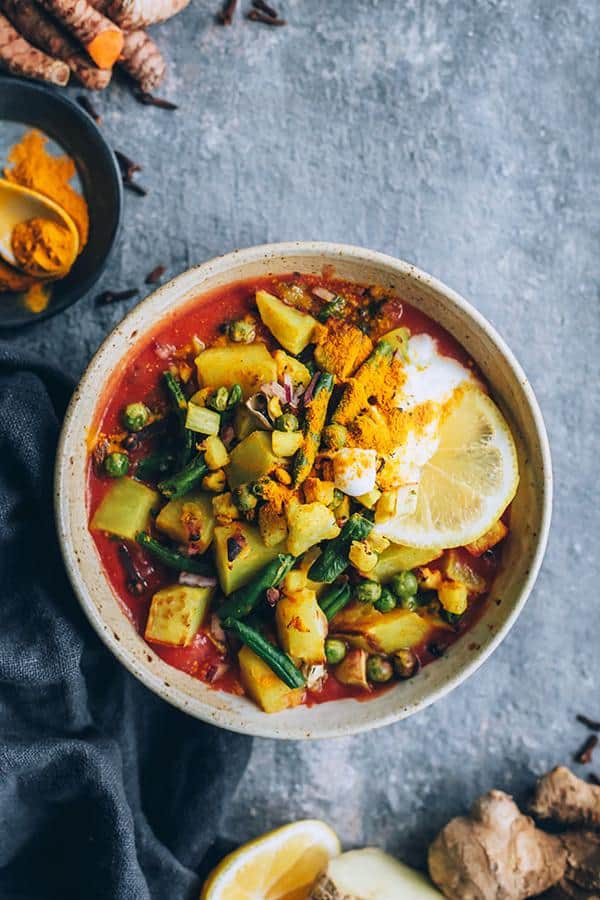 Vegetarian Curry with Roasted Vegetables
