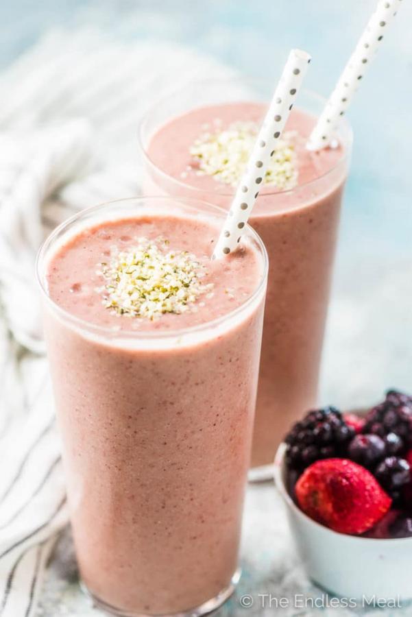 Very Berry Almond Butter Smoothie