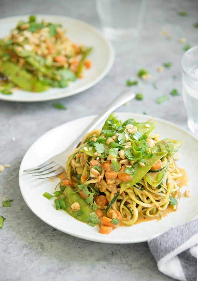 Zoodle Stir-Fry with Spicy Peanut Sauce