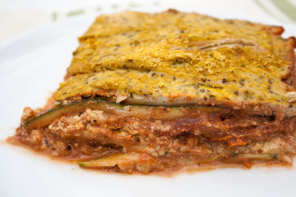Zucchini Lasagna with Tofu Ricotta and Walnut Sauce