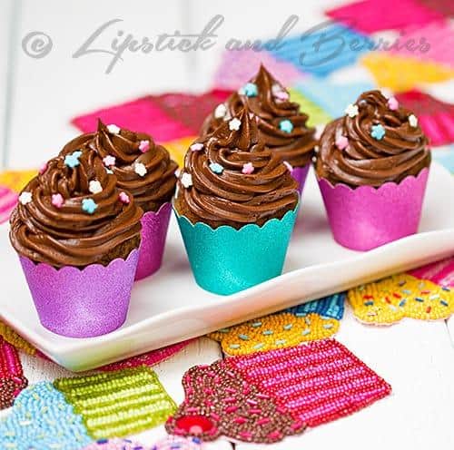Banana Goji Cupcakes with Nutritious “No-Tella” Chocolate Frosting