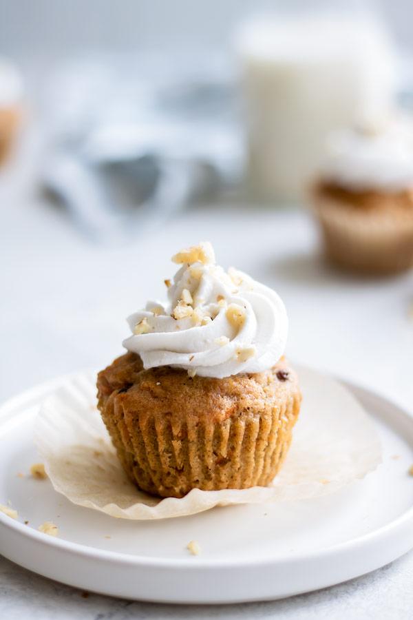 Carrot Cake Cupcakes with Coconut Whipped Cream