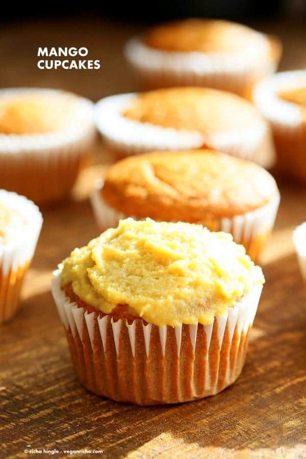 One Bowl Vegan Mango Cupcakes