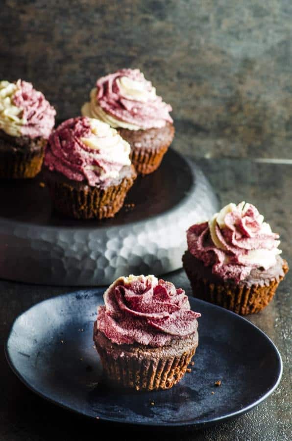 Pomegranate Tahini Cupcakes