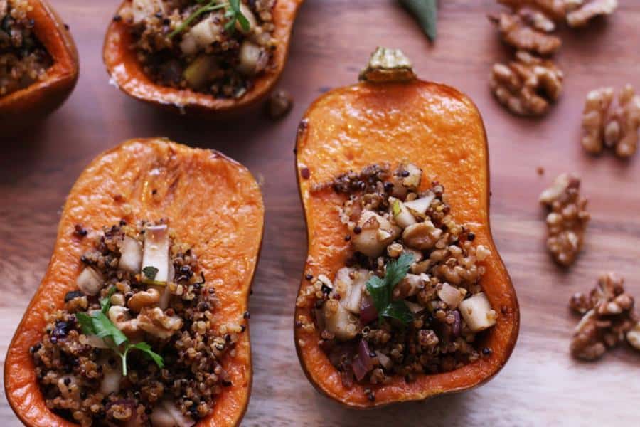 Stuffed Honeynut Squash with Quinoa and Pear Filling