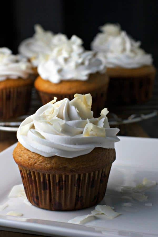 Vanilla Cupcakes with Vanilla Cream Frosting