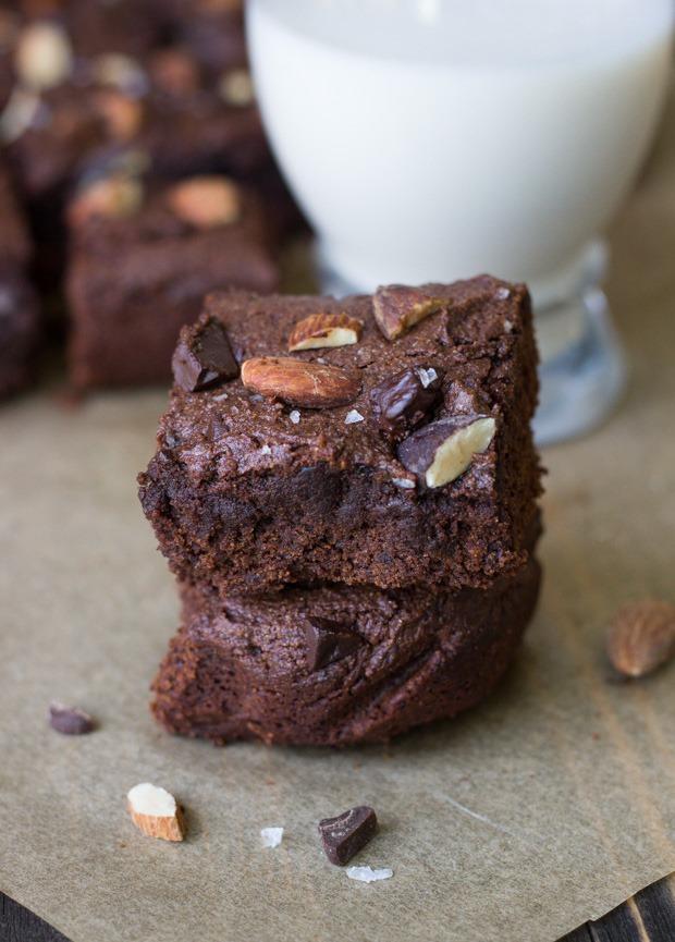 Dark Chocolate and Sea Salt Almond Butter Brownies