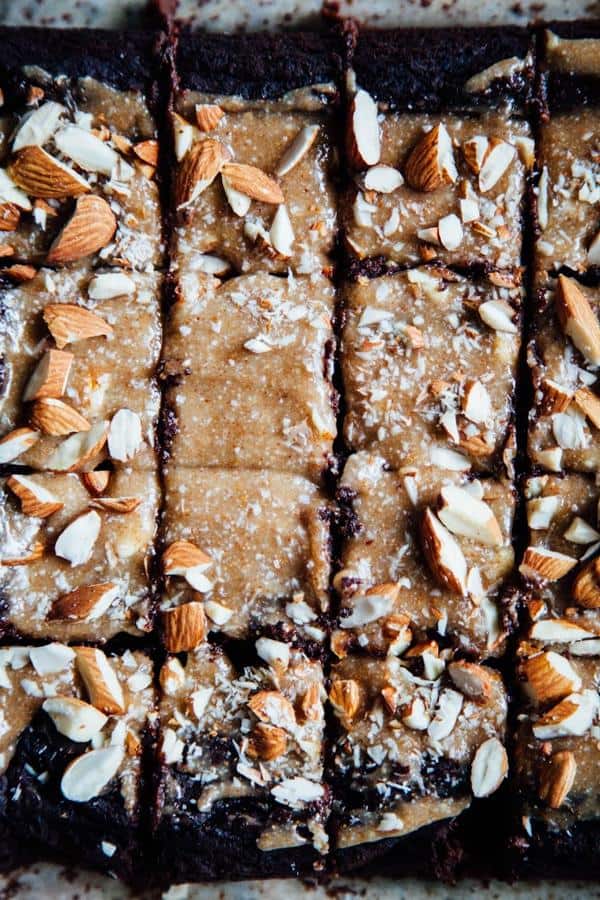 Gooey Brownies with Almond Butter Frosting