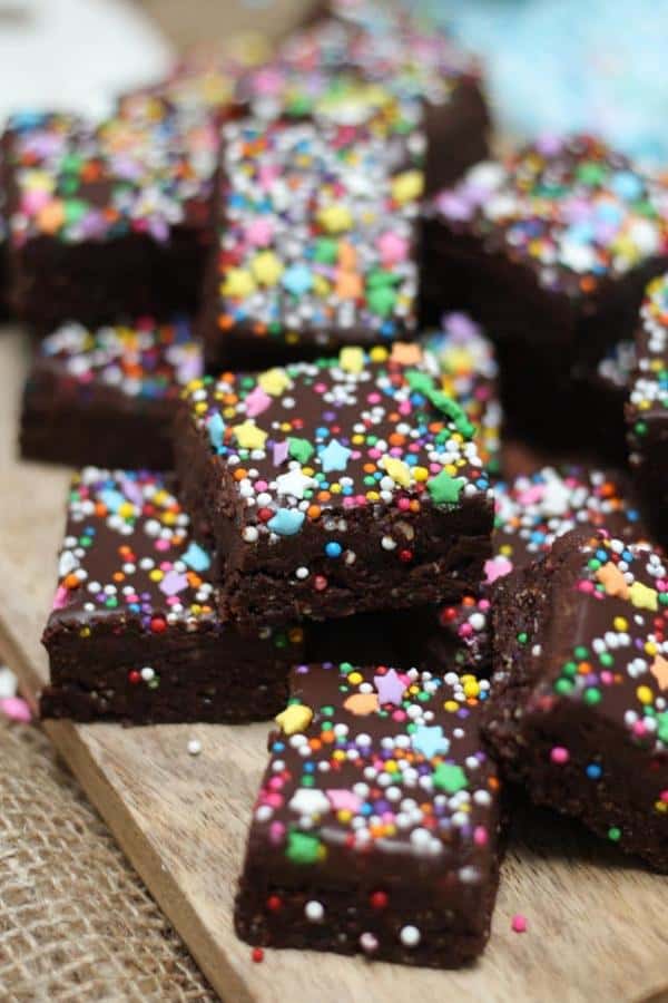 Rainbow No Bake Brownies (Gluten-Free)