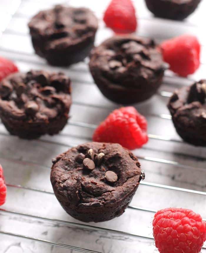 Raspberry Black Bean Brownie Bites