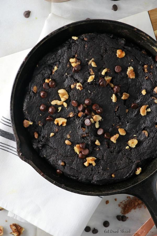 Sweet Potato Walnut Skillet Brownie