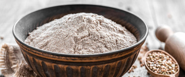 Bowl of buckwheat flour