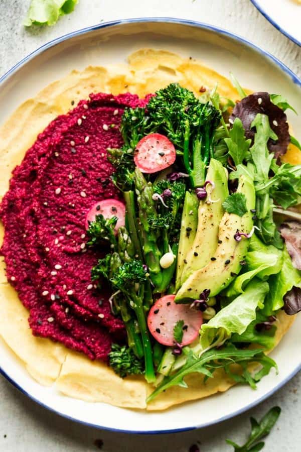 Chickpea Crêpes with Spring Veggies