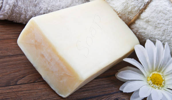 A bar of natural soap
