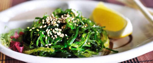 Marinated wakame seaweed dish