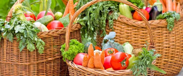 Baskets of seasonal produce