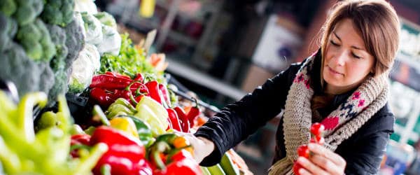 Woman shopping produce