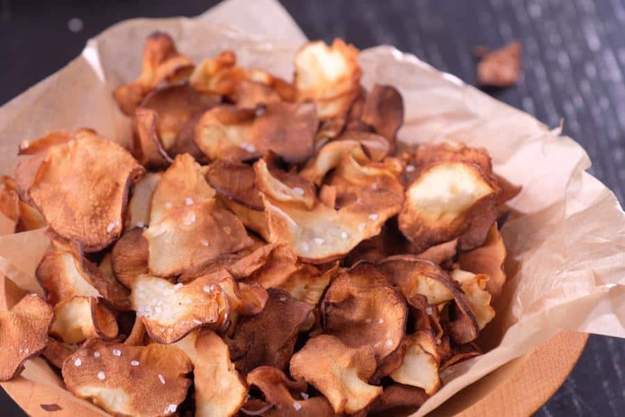 Air Fryer Salt and Vinegar Sunchoke Chips