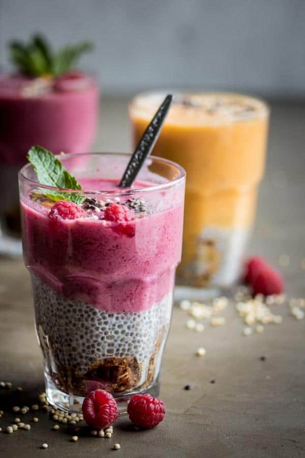 Cinnamon Rawnola with Chia Pudding Parfait