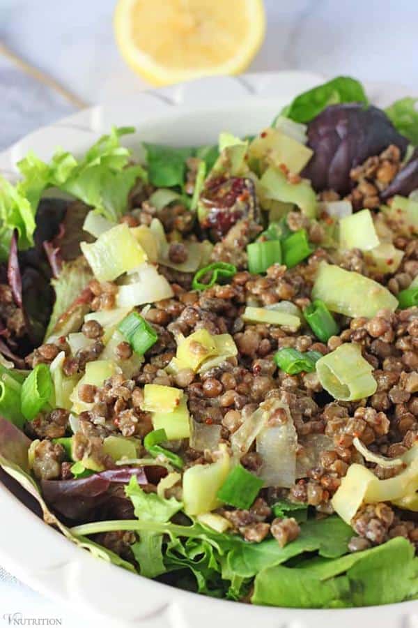 Easy Lentil Salad with Leeks and Lemon Vinaigrette