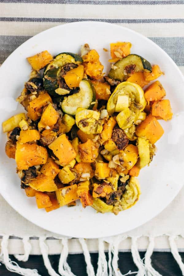 Roasted Butternut Squash with Zucchini and Rosemary