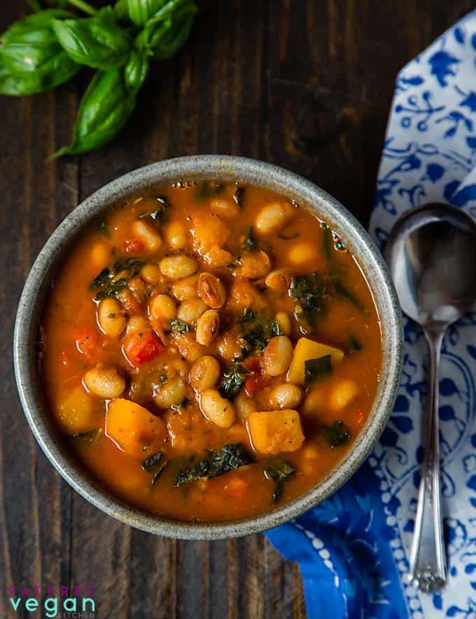 White Bean Stew with Winter Squash and Kale