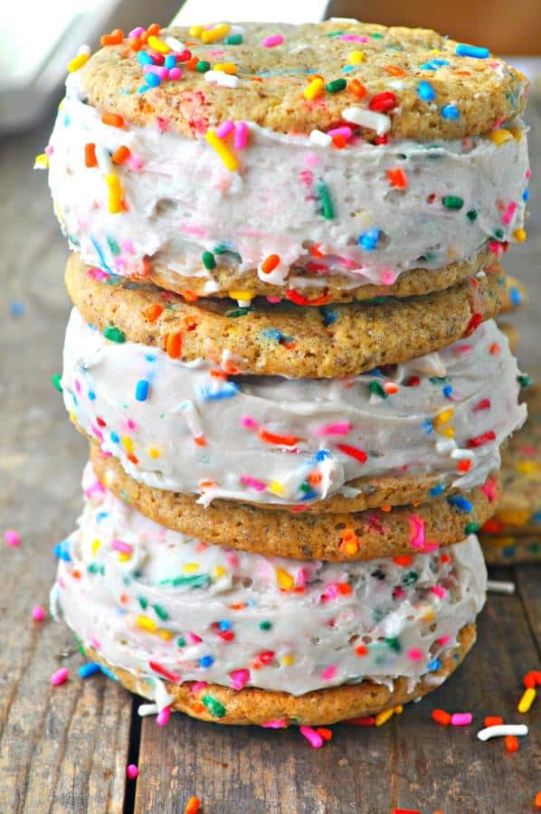 Birthday Cake Ice Cream Sandwiches