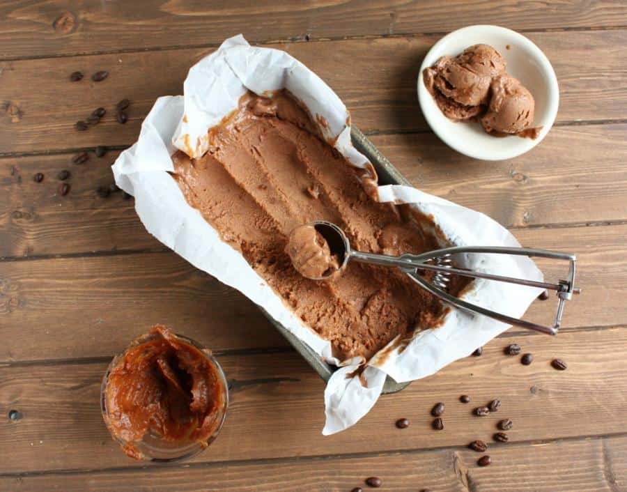 Chocolate Coffee Ice Cream with Caramel Ripple