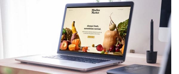 Laptop with the Misfits Market website open