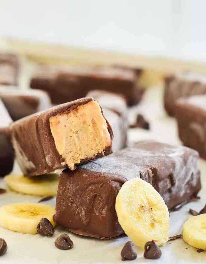 Super Easy Banana Peanut Butter Ice Cream Bars